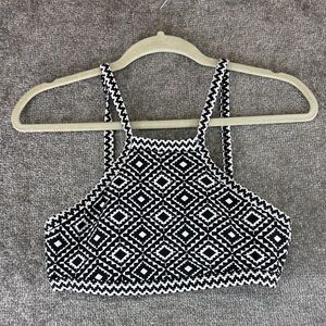 BAKU Australia Black White Geometric High Neck Bikini Top AU 10 US 7 Racer Swim